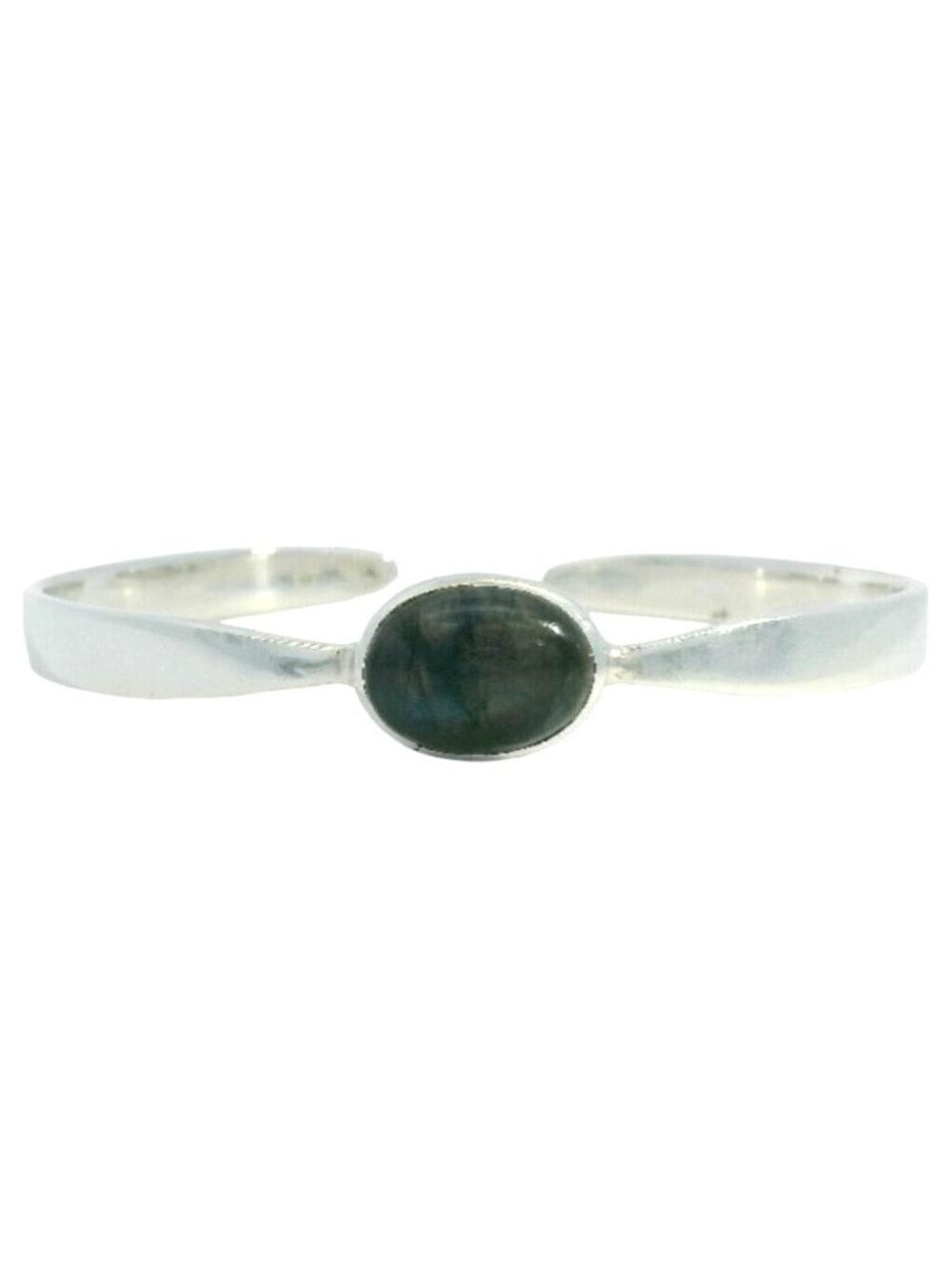 Sterling Silver 925 Labradorite Cabochon Cuff Bracelet